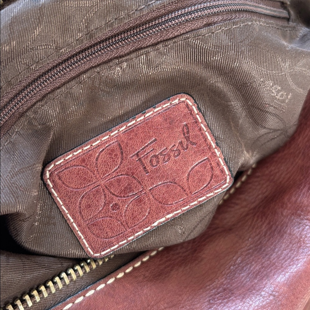 Fossil 1954 Plum Leather Hobo Purse - Picture 8 of 9